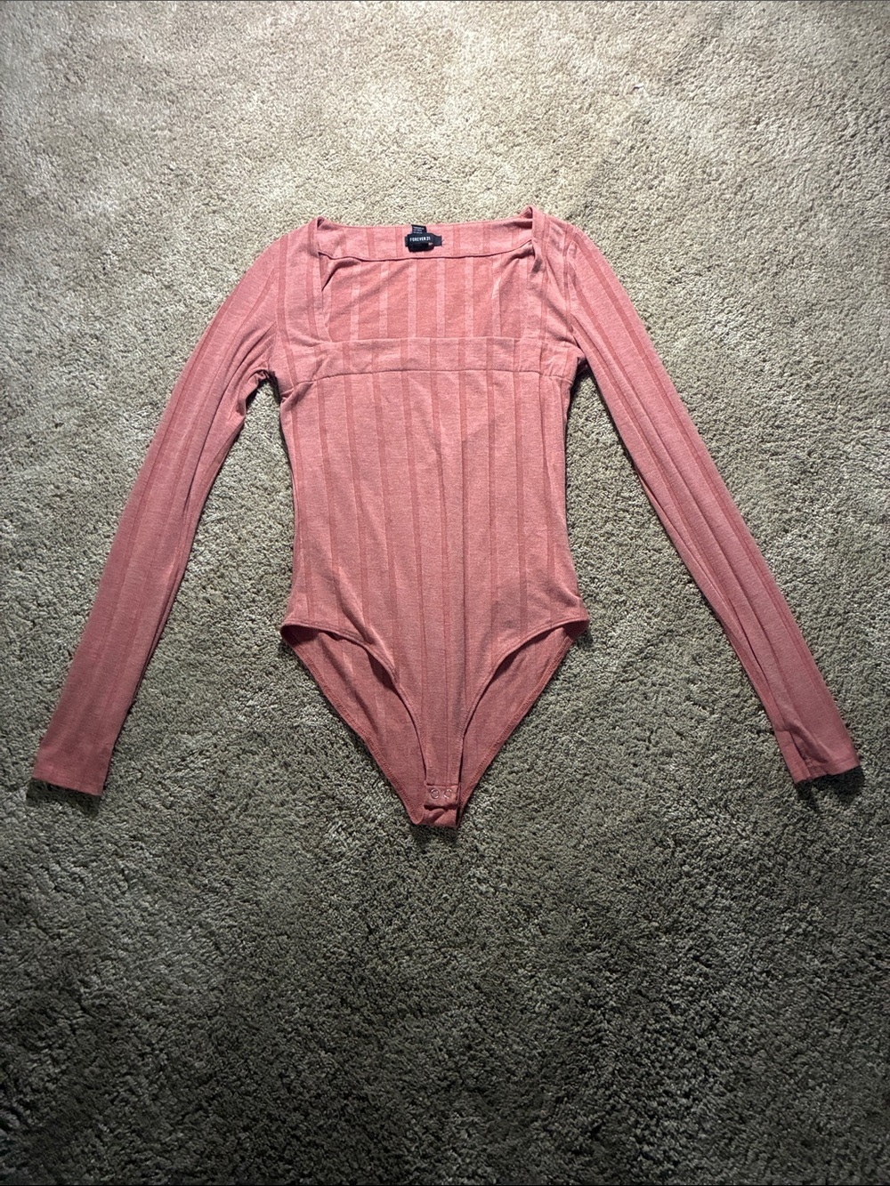 Forever 21 Ribbed Square-Neck Bodysuit